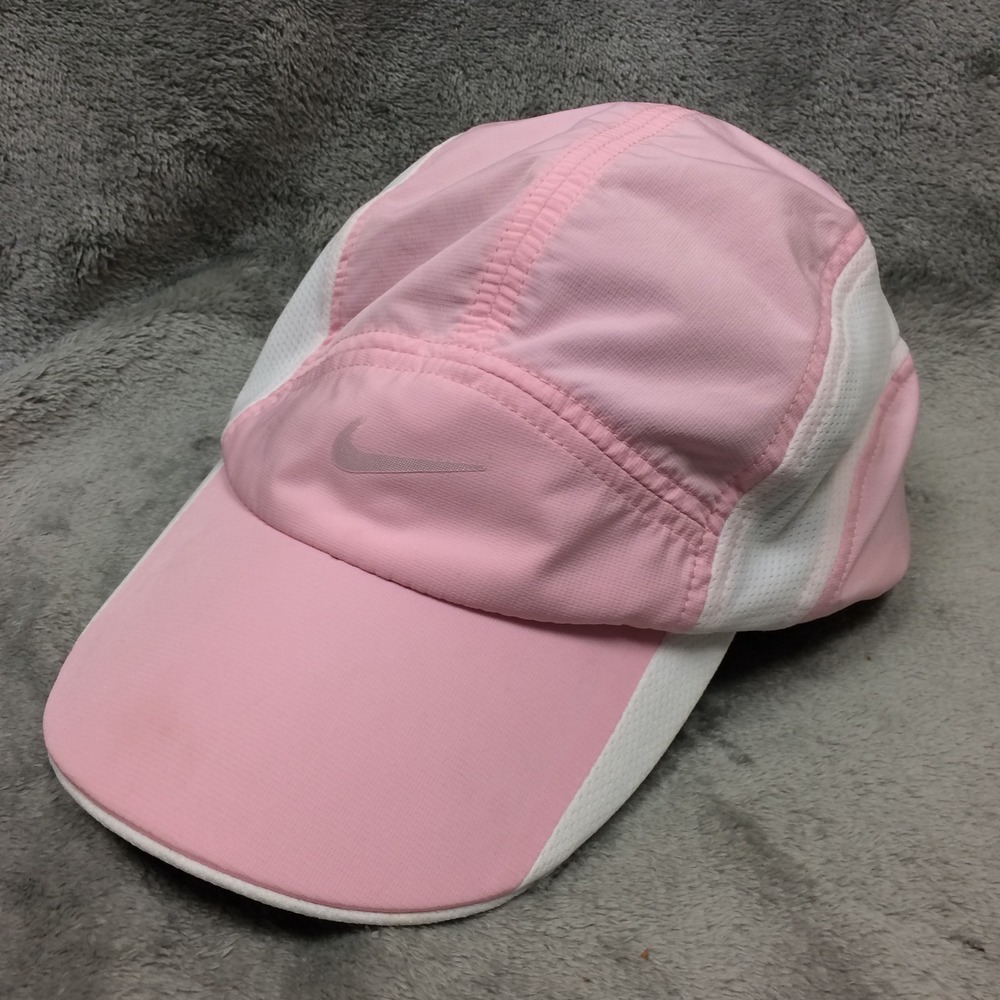 Nike Hat Cap Strapback Pink 7 Panel Performance Swoosh Mens Fitdry Tennis Golf
